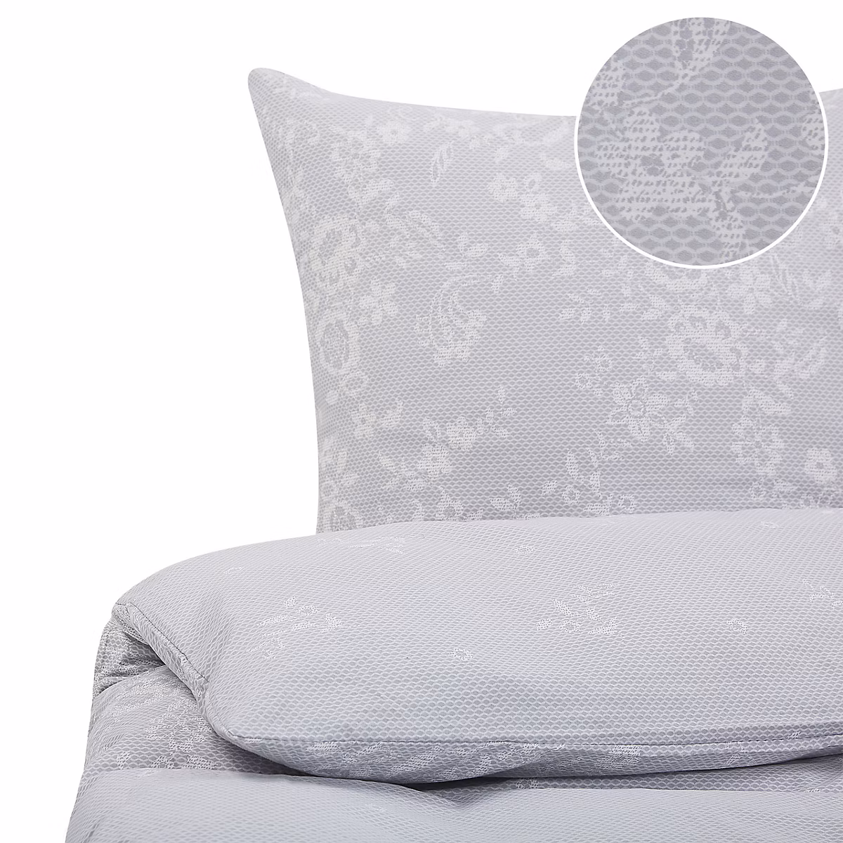 Ensemble de housses de couette MORNINGSIDE Satin de coton 220 × 240 cm Gris