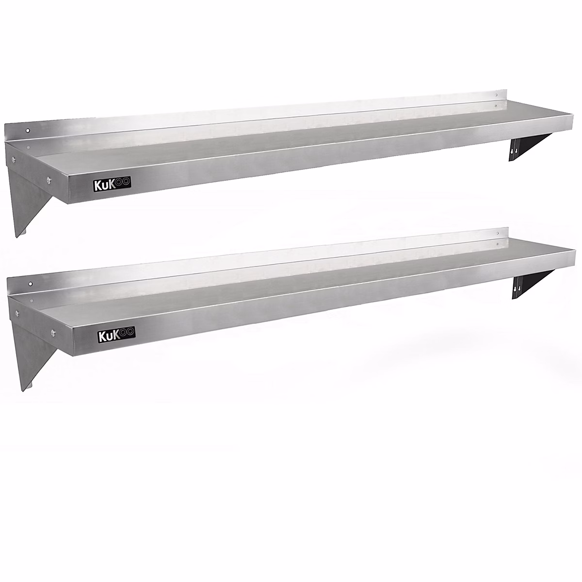 2 Etagères Murales en Inox KuKoo de 194cm x 30cm – Réf. JYURLWMMV2719823682