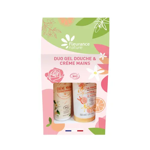 Duo gel douche agrumes et crème mains bio fleur d’oranger Fleurance Nature - 50 + 30 ml