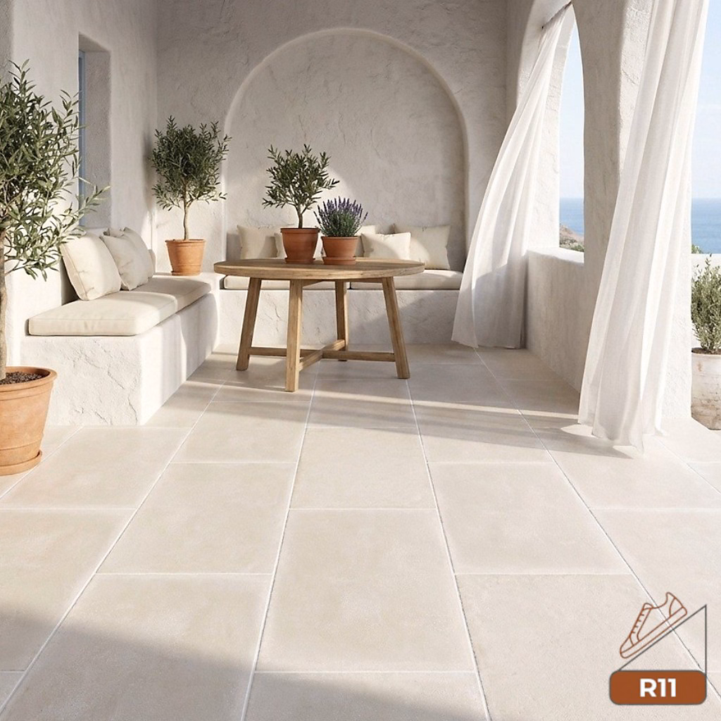 Carrelage CLOS BIANCO 60 × 120cm imitation terre cuite antidérapant