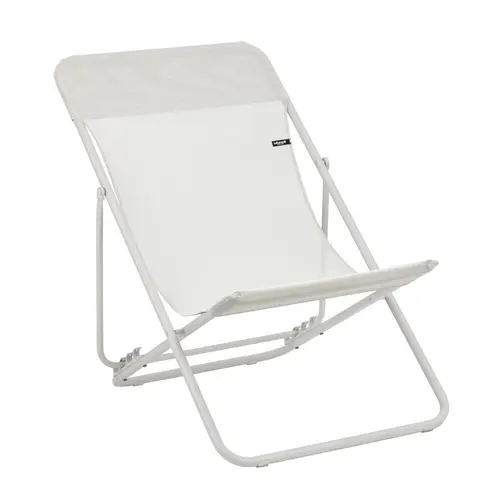 Fauteuil maxi transat colorblock Lafuma Batyline® coloris beige en acier - 62 x 83 x 91 cm