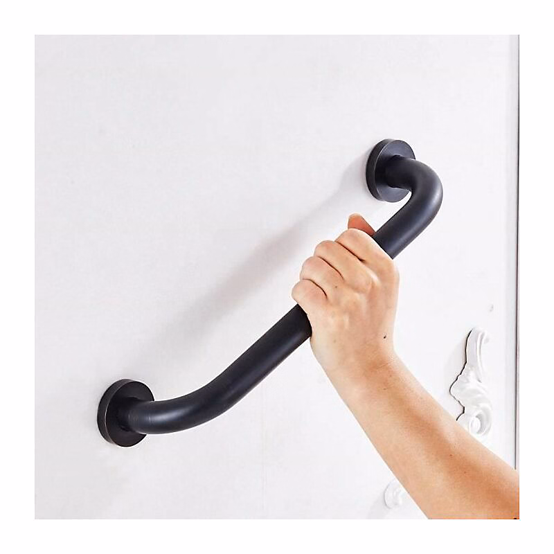 BASHLWUA Poignée de Baignoires 43cm Barre D'Appui Inox Mural Porte-serviettes Noir – Réf. GUMLZZGLE4758151925