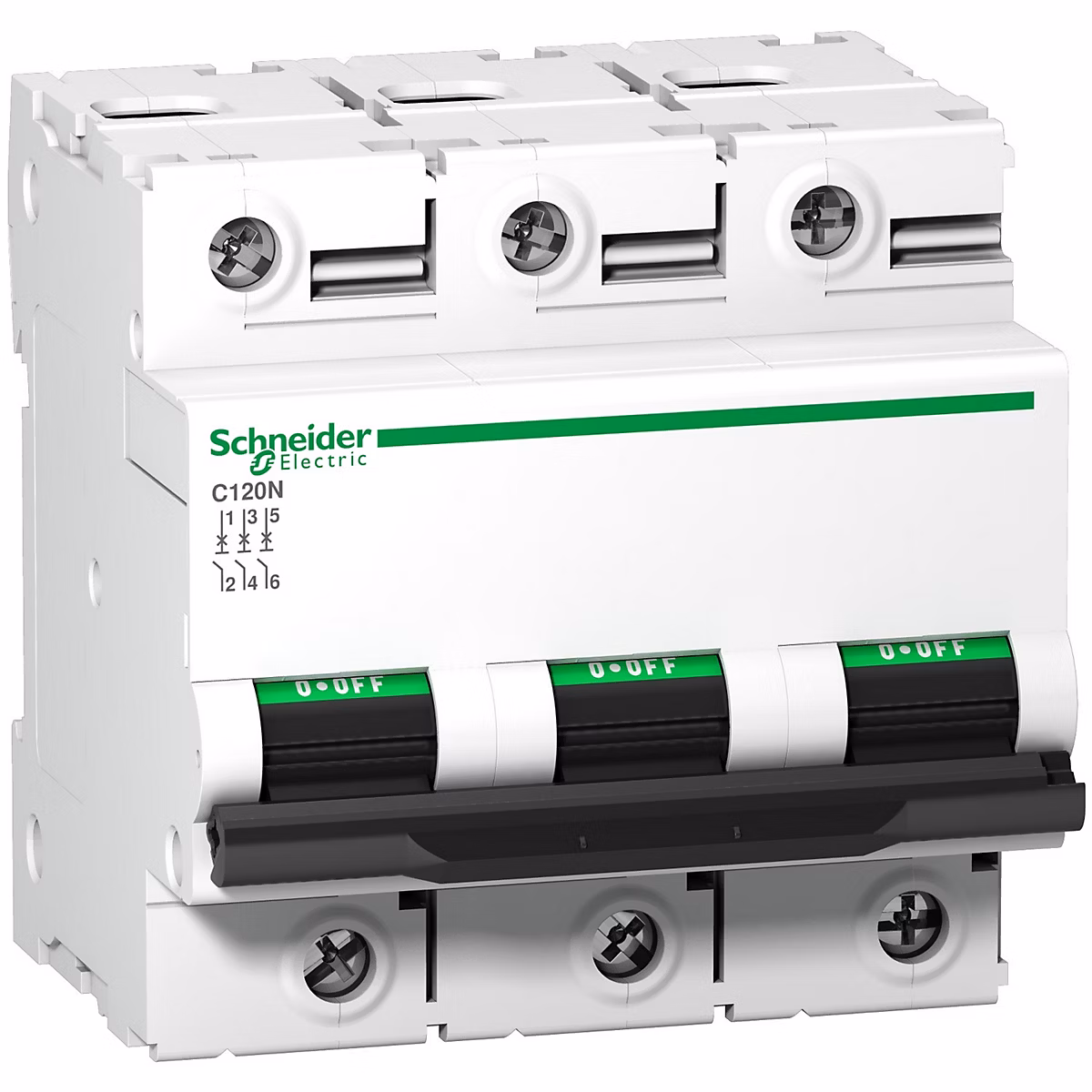 A9n18386 Schneider C120n Disjoncteur Triphasé Schneider 63 A – 3p, Courbe D, 10ka, à Vis