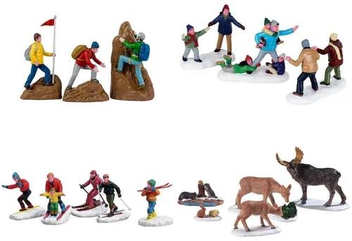 Figurine pour village de Noël Lemax thème Le sport est bon pour la santé