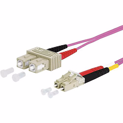 Câble de raccordement fibre optique OM4 50/125 µm SC | D APC vers LC – D APC – 1 m – LSHF – FR