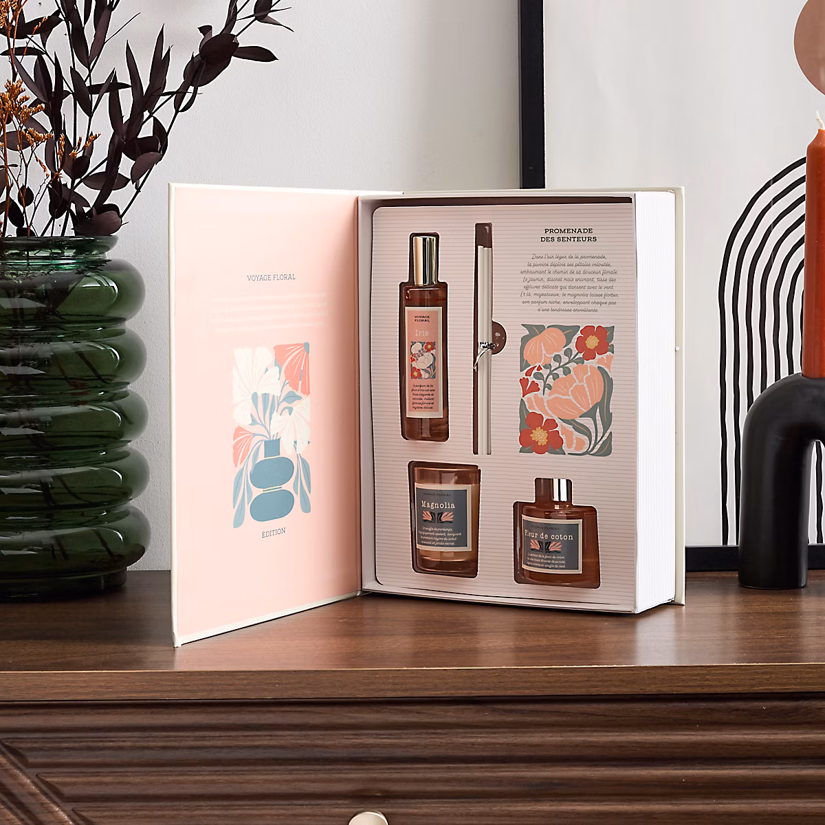 Bougie – HOME DECO FACTORY, Flower, Parfumée, Diffuseur, Spray, Multicolore