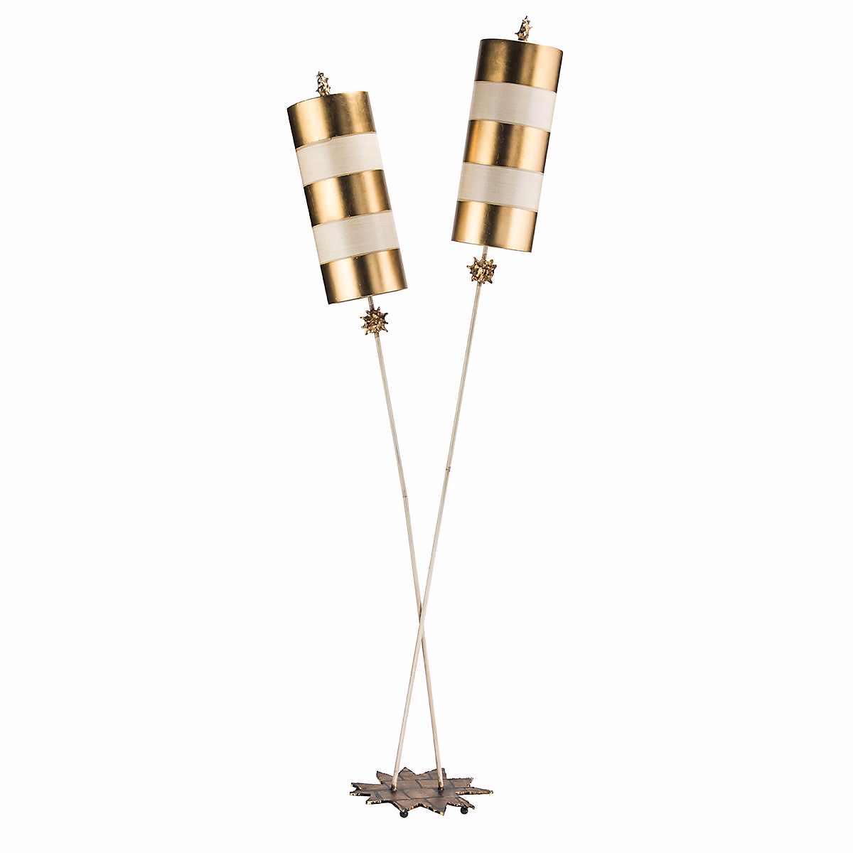 Elstead Nettle Luxe – Lampadaire à 2 ampoules Or, Taupe, E27