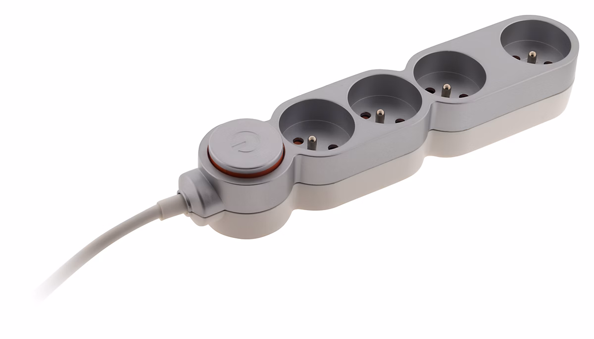Rallonge électrique, enrouleur électrique et multiprise – Bloc Home 4x16A 2P+T + parafoudre argent Zenitech