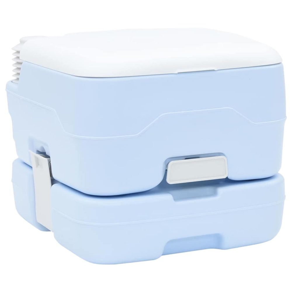 vidaXL Toilette de Camping Bleu Clair et Blanc 41,5 x 36,5 x 30 cm – 30 cm 3,43 kg