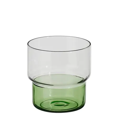 Verre vert/transparent Riga - Ø 8 x H 8,5 cm