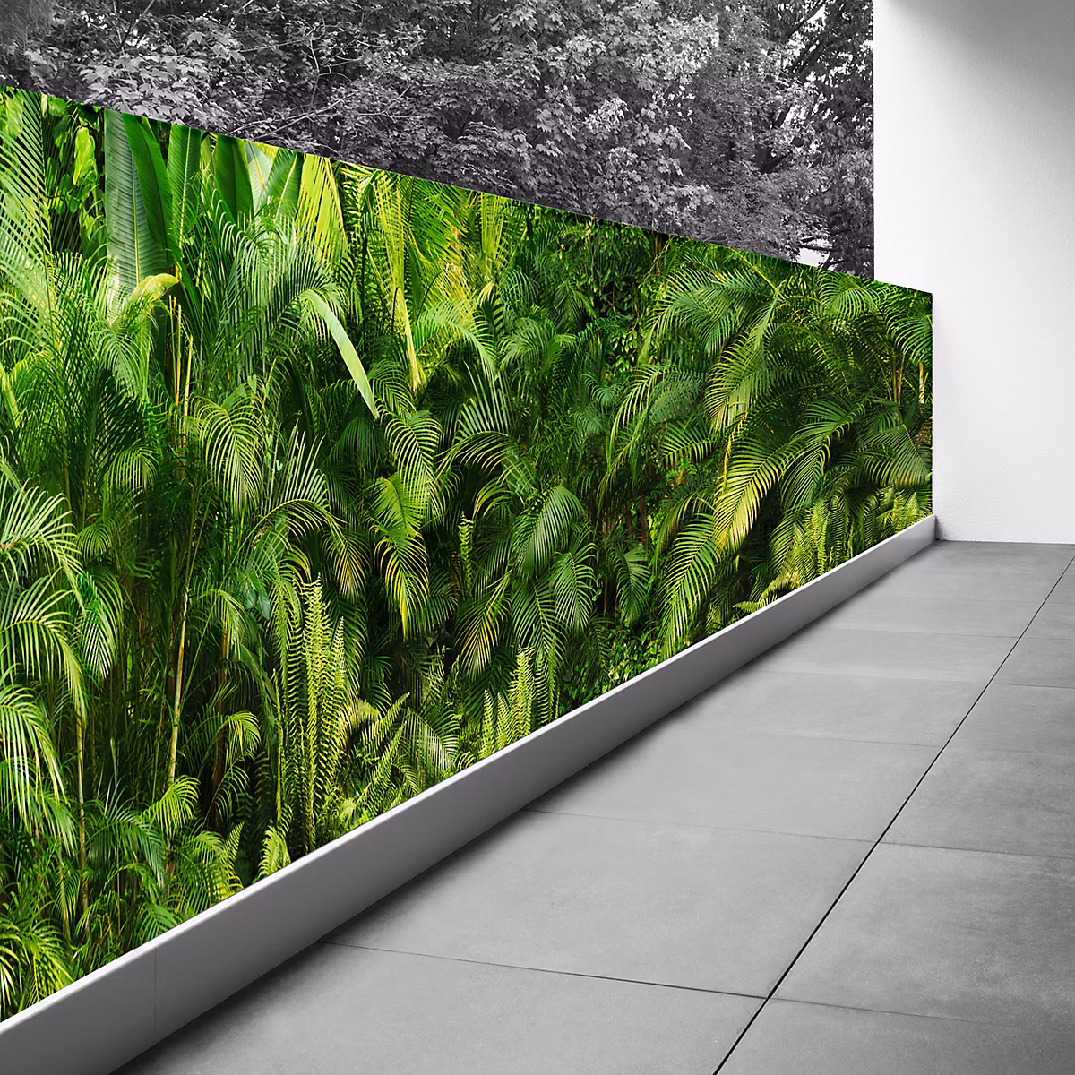 Brise vue Trompe l'oeil – 130 × 390 cm, Jungle 3617689693781