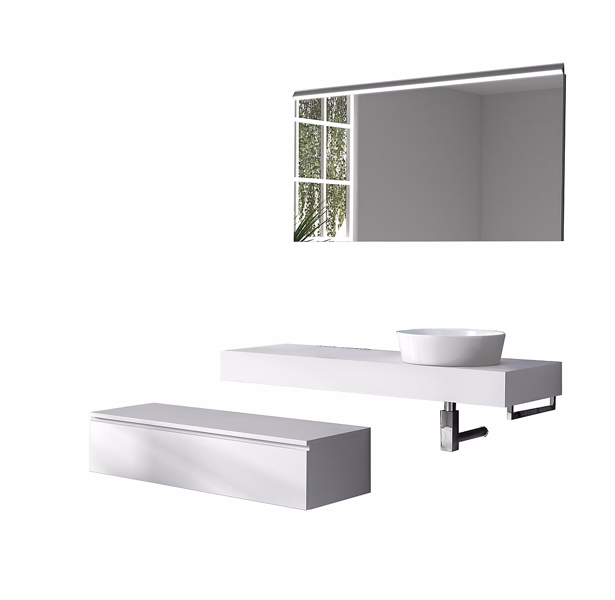 Ensemble meuble de salle de bains – Ensemble de salle de bain 5 pièces ASTRA blanc