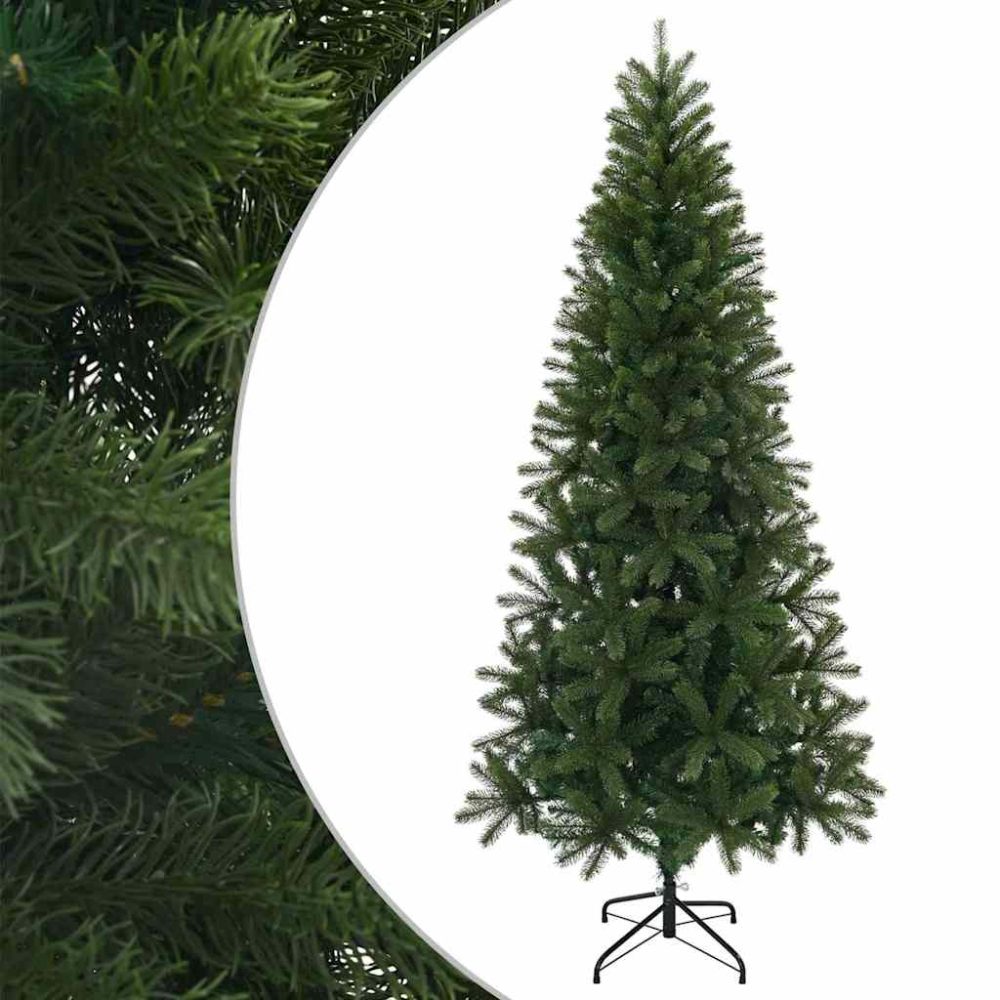 vidaXL Sapin de Noël artificiel 210 cm PVC, PE et acier Vert – Aménagement du jardin