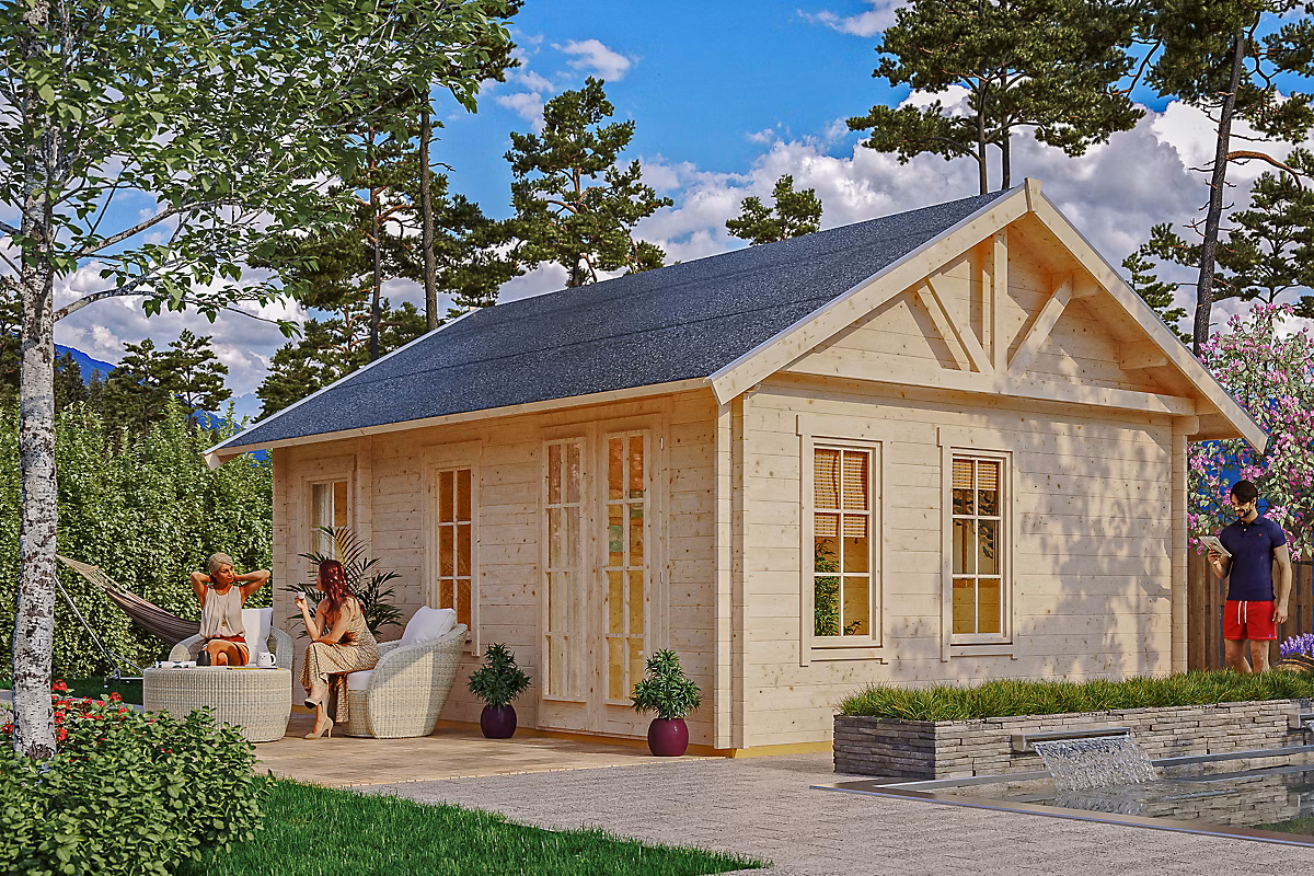 Chalet de loisirs SKAN HOLZ Toronto 2 – 420 × 560cm, 70mm, chalet de base, toit non isolable