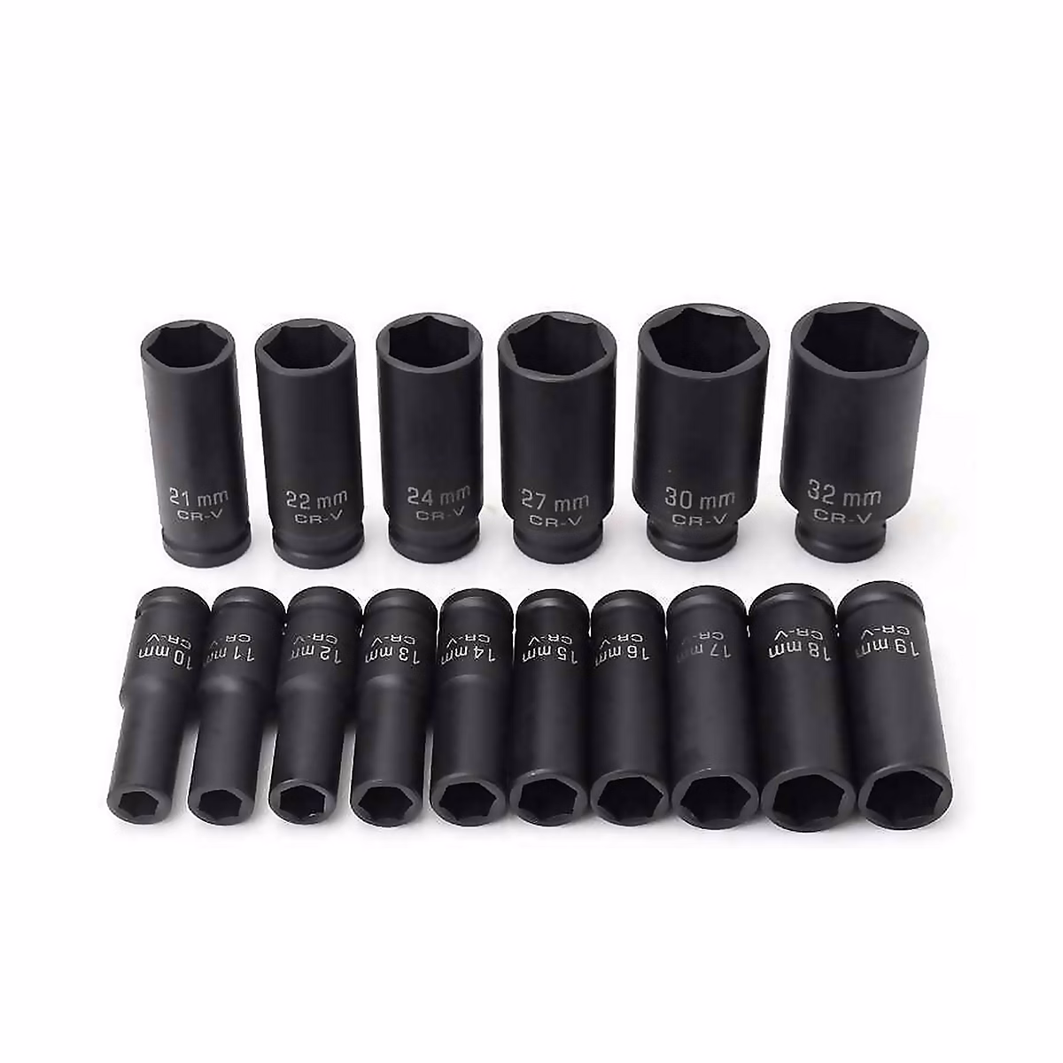 Coffret de douilles longues Kraft Müller KM-16PCS 1/2 à choc 16 pcs Socket de 10 à 32 – chrome-vanadium