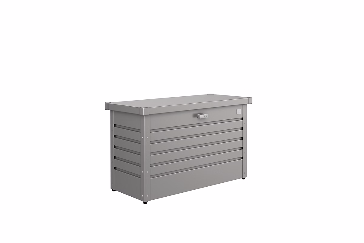 Coffre de jardin métal 195 L | l.101 x H.61 x P.46 cm – gris quartz – Biohort T100