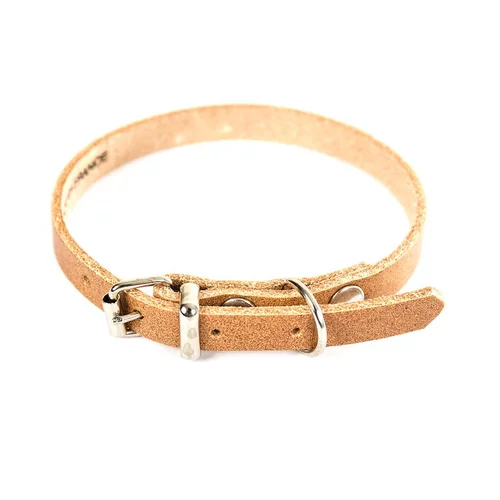 Collier en cuir naturel pour chien 3,1x62 cm