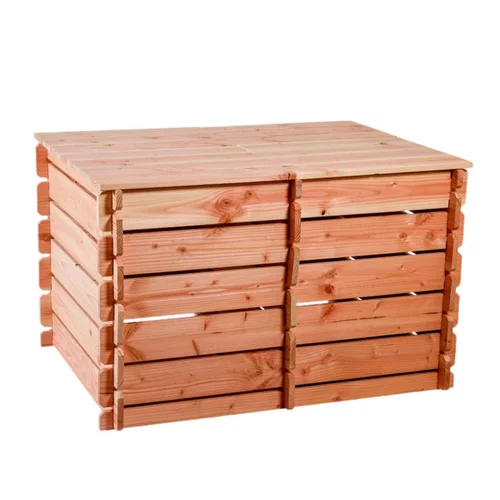 Composteur basic en bois Mon Petit Potager 120 x 90 cm - 2 x 303 L
