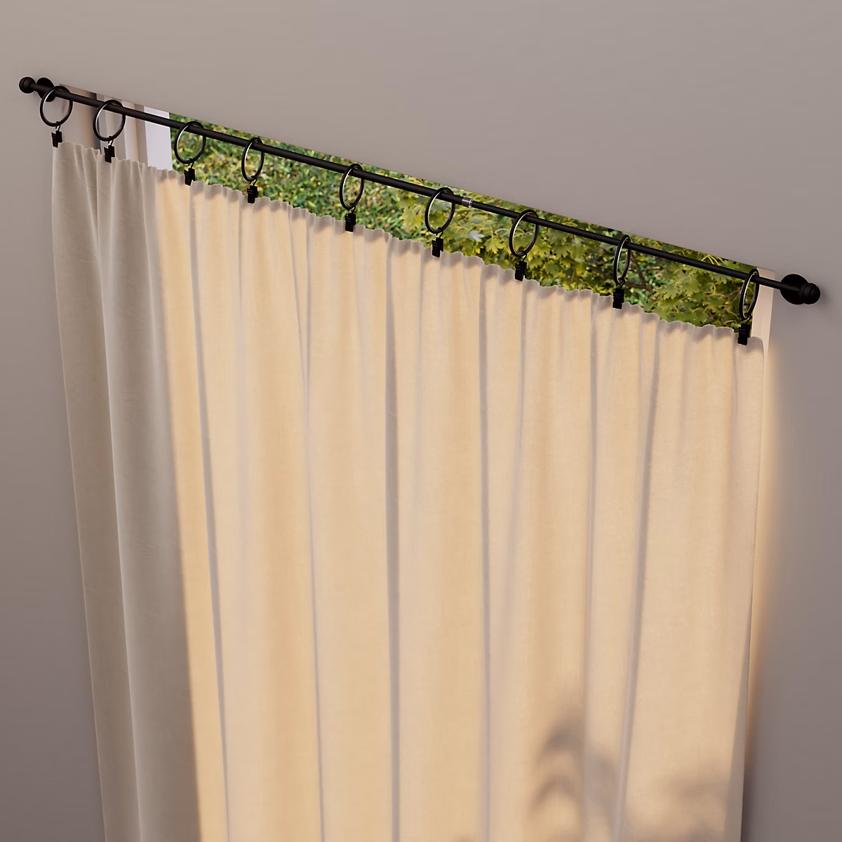10 anneaux et crochets à pince tringle à rideau silencieux Nisis métal noir Ø10mm GoodHome – Réf. BGMMSIFZG2329861835