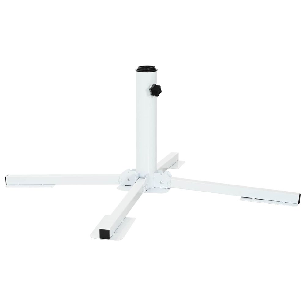 vidaXL Support de parasol Blanc Acier – Équipement de loisirs