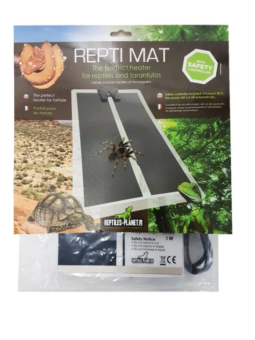 Plaque chauffante pour terrarium coloris noir Reptile Planet Repti Mat 5W - 14 x 15 cm