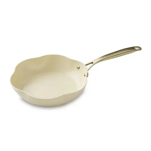 Poêle Menastyl Dahlia beige en aluminium recyclé - Ø 28 cm