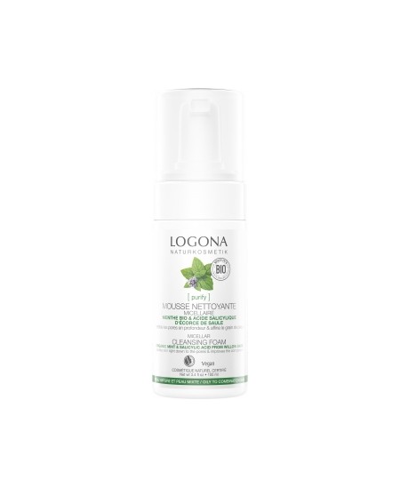 Logona - Mousse nettoyante menthe bio / acide salicylique - 100 ml