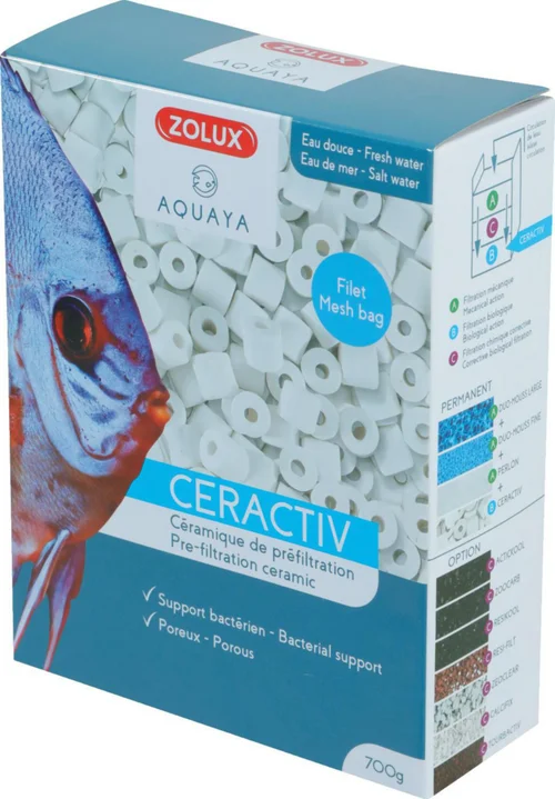 Nouilles en céramique masse de filtration pour aquarium coloris blanc Zolux Ceractiv - 1 L