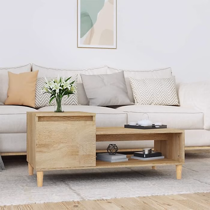 821127 vidaXL Table basse Chêne sonoma 100 × 50 × 45 cm Bois d'ingénierie