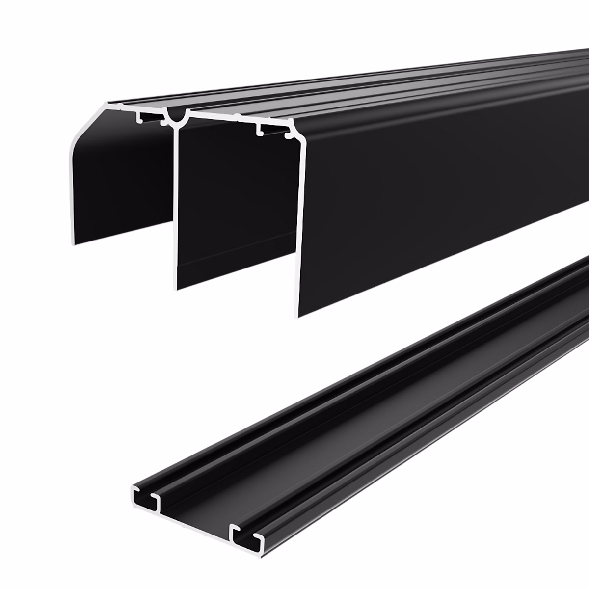 Porte de placard – Kit rails de portes coulissantes aluminium GoodHome Arius noir l.150 cm