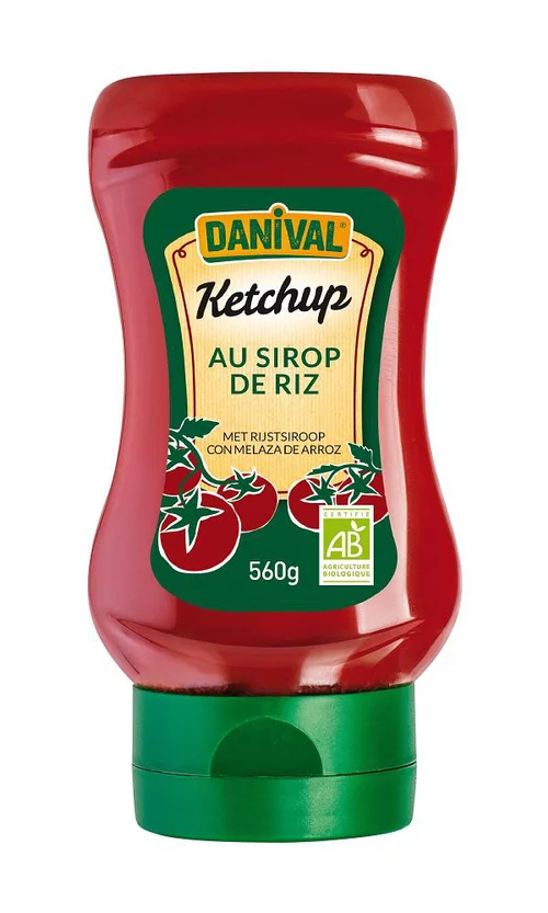 Ketchup bio souple sans saccharose DANIVAL 560 g