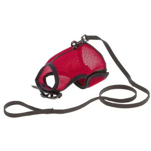 Harnais pour lapin ou chat en filet nylon coloris rouge Ferplast Jogging – XL