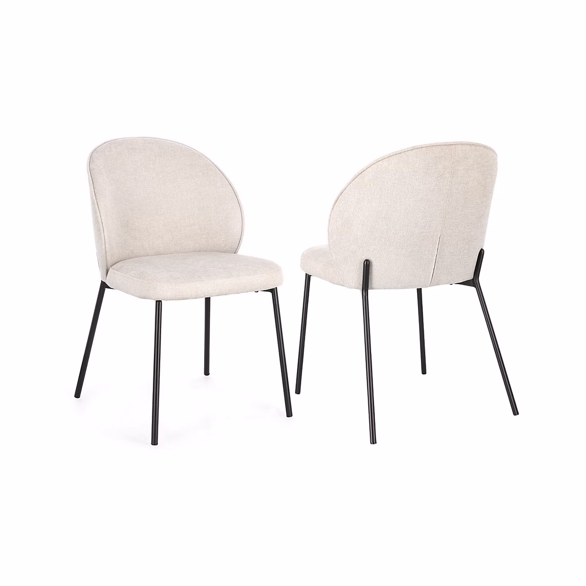 Chaises de salle à manger design en tissu (lot de 2) Blanc – NELLY