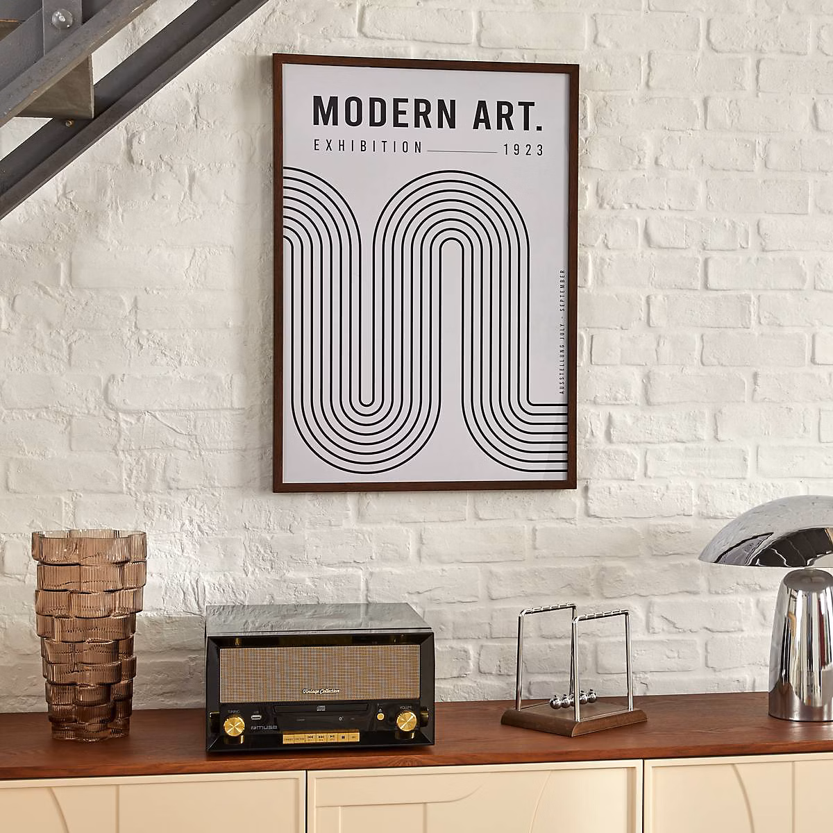 Affiche encadrée Adem noir et blanc 50 × 70cm – Atmosphera Créateur d'intérieur