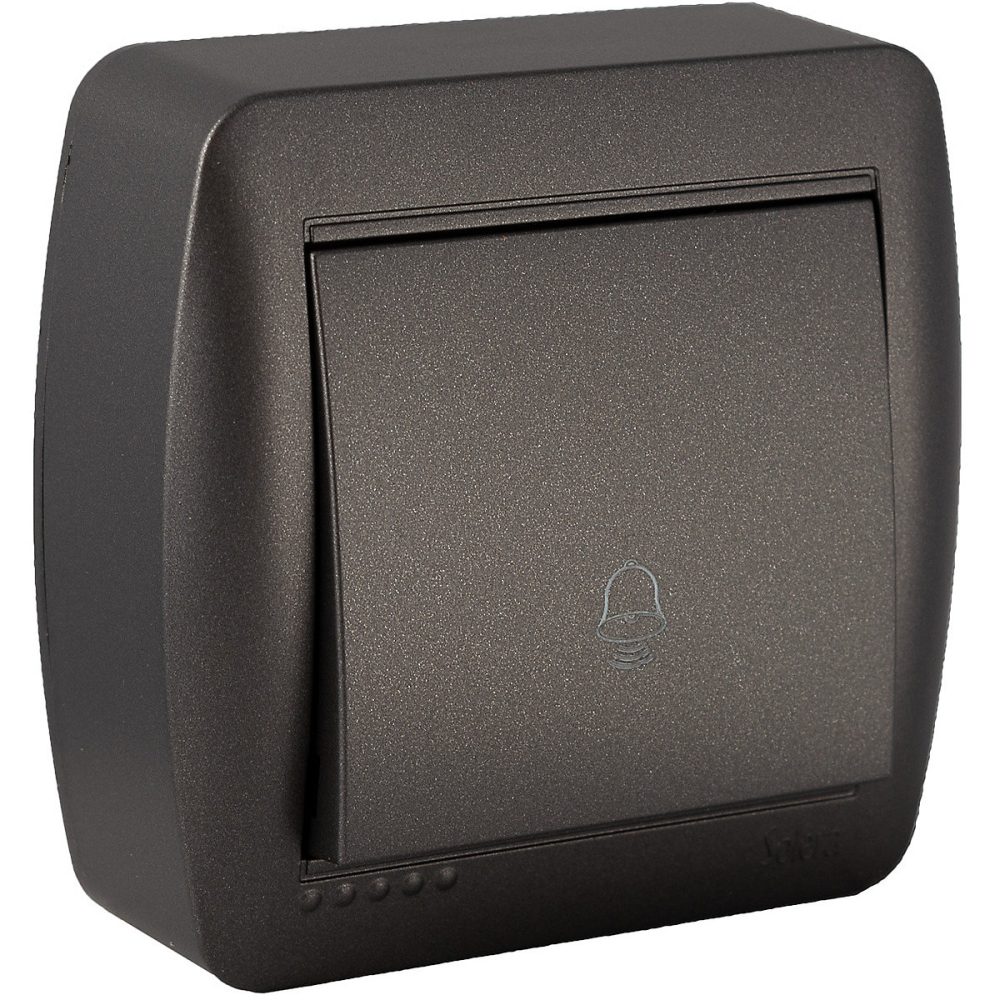 Bouton poussoir sonnette en saillie noir – Solera