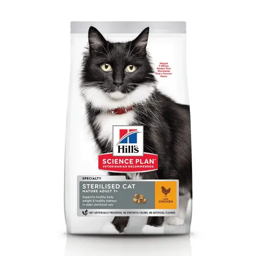 Croquette pour chat mature stérilisé au poulet Hill's - 1,5 kg