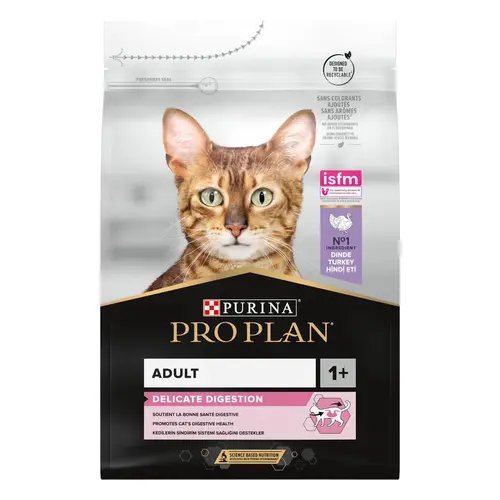 Croquette pour chat adulte sensible à la dinde et riz Pro Plan - 3 kg