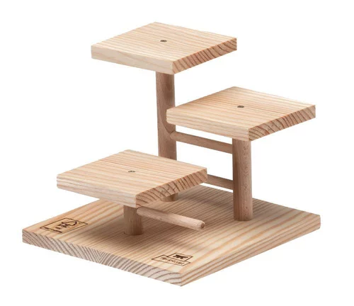 Accessoire pour maisonnette rongeurs arcade podium coloris beige en bois