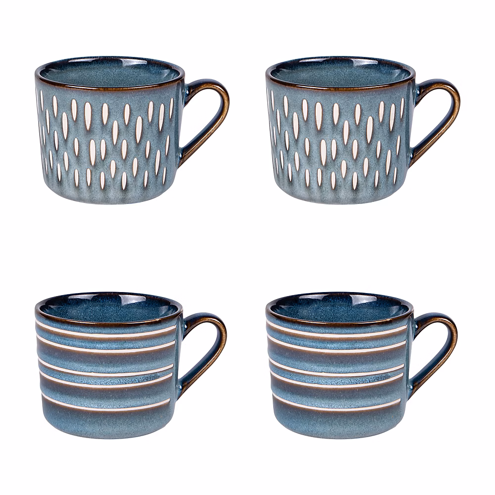 Coffret de 4 mugs Helsinki bleu 44 cl – Réf. IWXDEVITJ9138923305