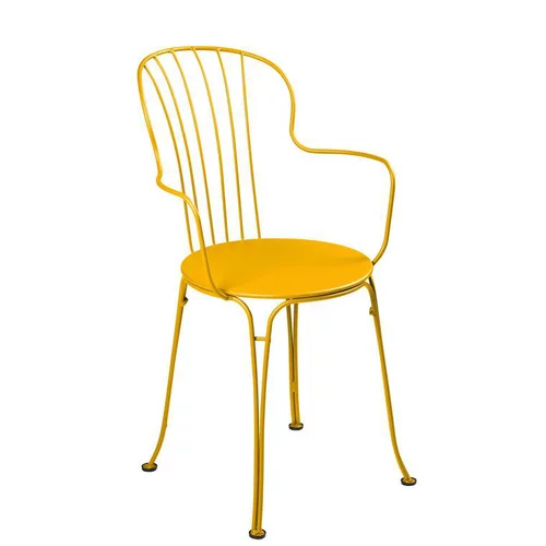 Fauteuil coloris jaune en acier Opéra