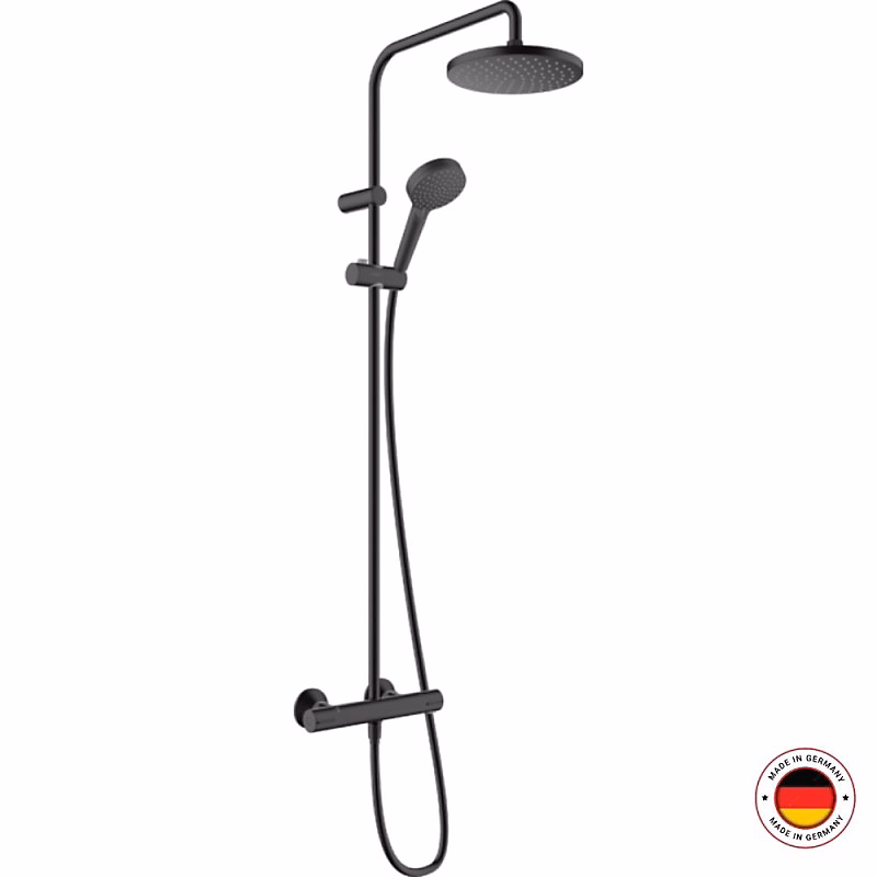 Colonne de douche thermostatique HANSGROHE Vernis Blend 200 noir mat – Réf. BZUCKIYYM2729161180