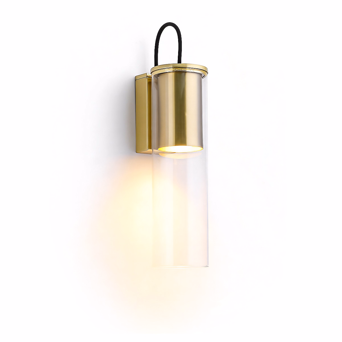 Luminaire et éclairage intérieur – Applique murale dorée tube verre GU10 salon chambre éclairage décoratif élégant