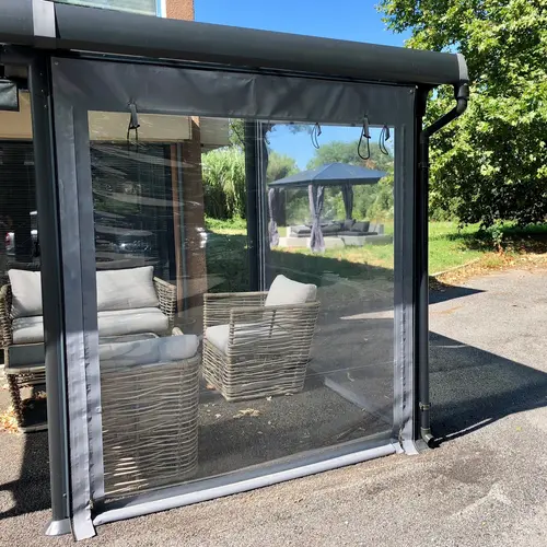Fermeture PVC droite pour pergola autoportante AZURA Couleurs du Monde