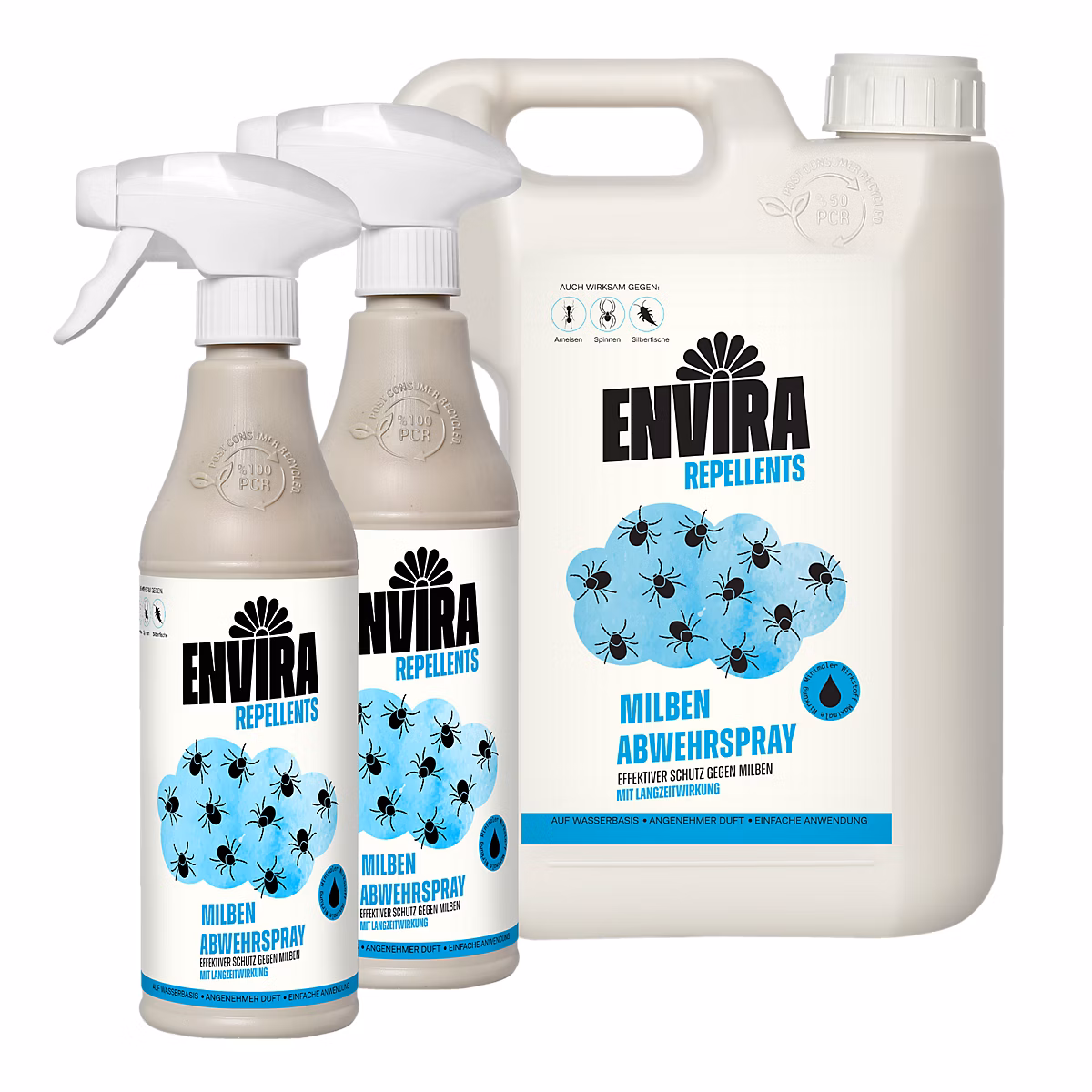 Envira Spray Anti – Acariens Pack Avantage | Protection Rapide et Efficace 2L + 2X500ML