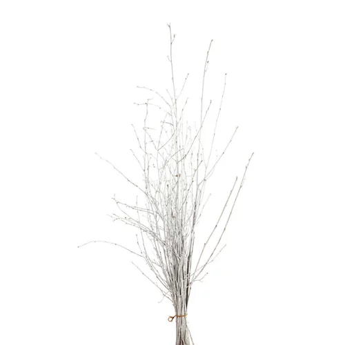 Bouquet de branches de bouleau pailletées blanc pour décoration de Noël - 50/70 cm