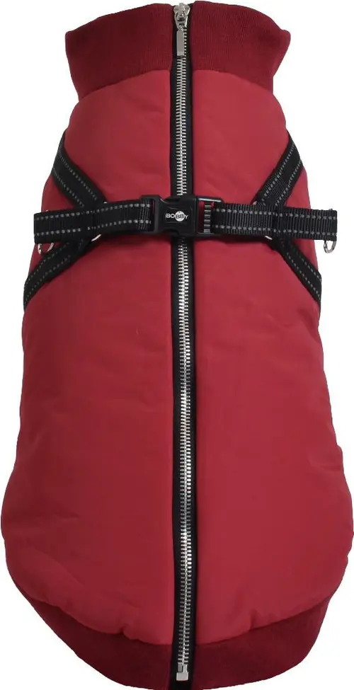 Manteau pour chien coloris bordeaux avec harnais intégré Bobby Easy - Taille 40M