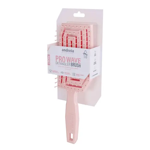 Brosse démêlante rose pour les cheveux Pro wave pocket Andreia