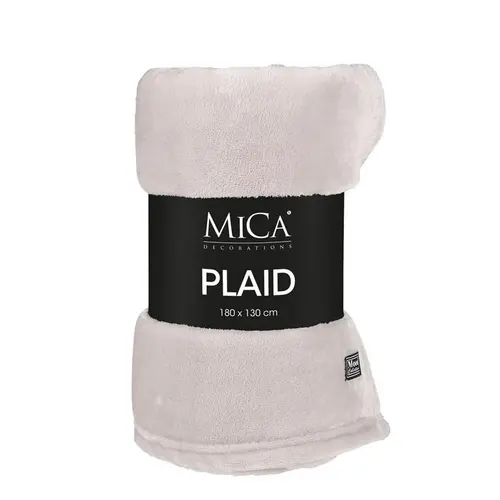 Plaid gris clair en polyester Mica Famke - 180 x 130 cm