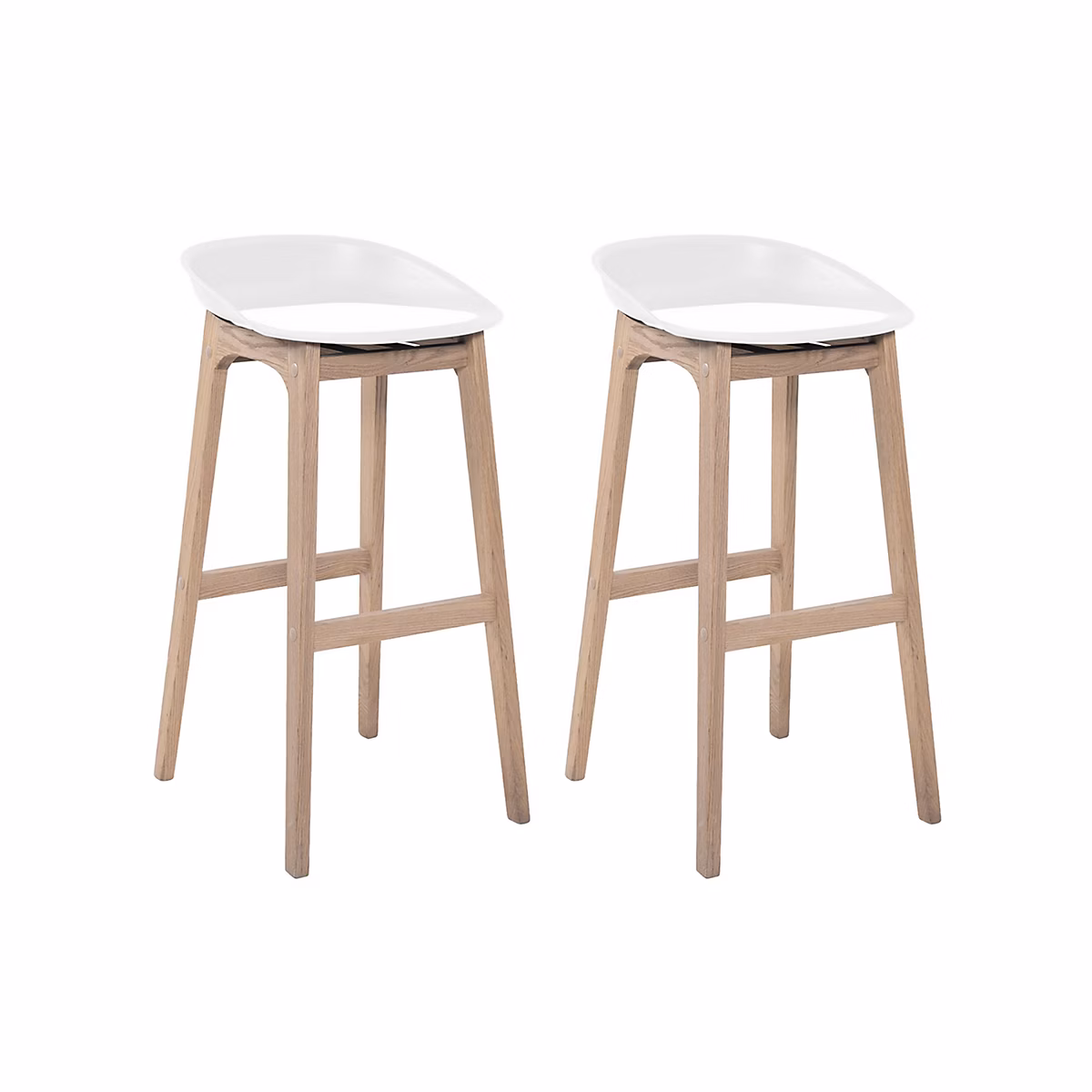 Chaise en plastique blanc et pieds en bois Homesight Riva – 2 pièces