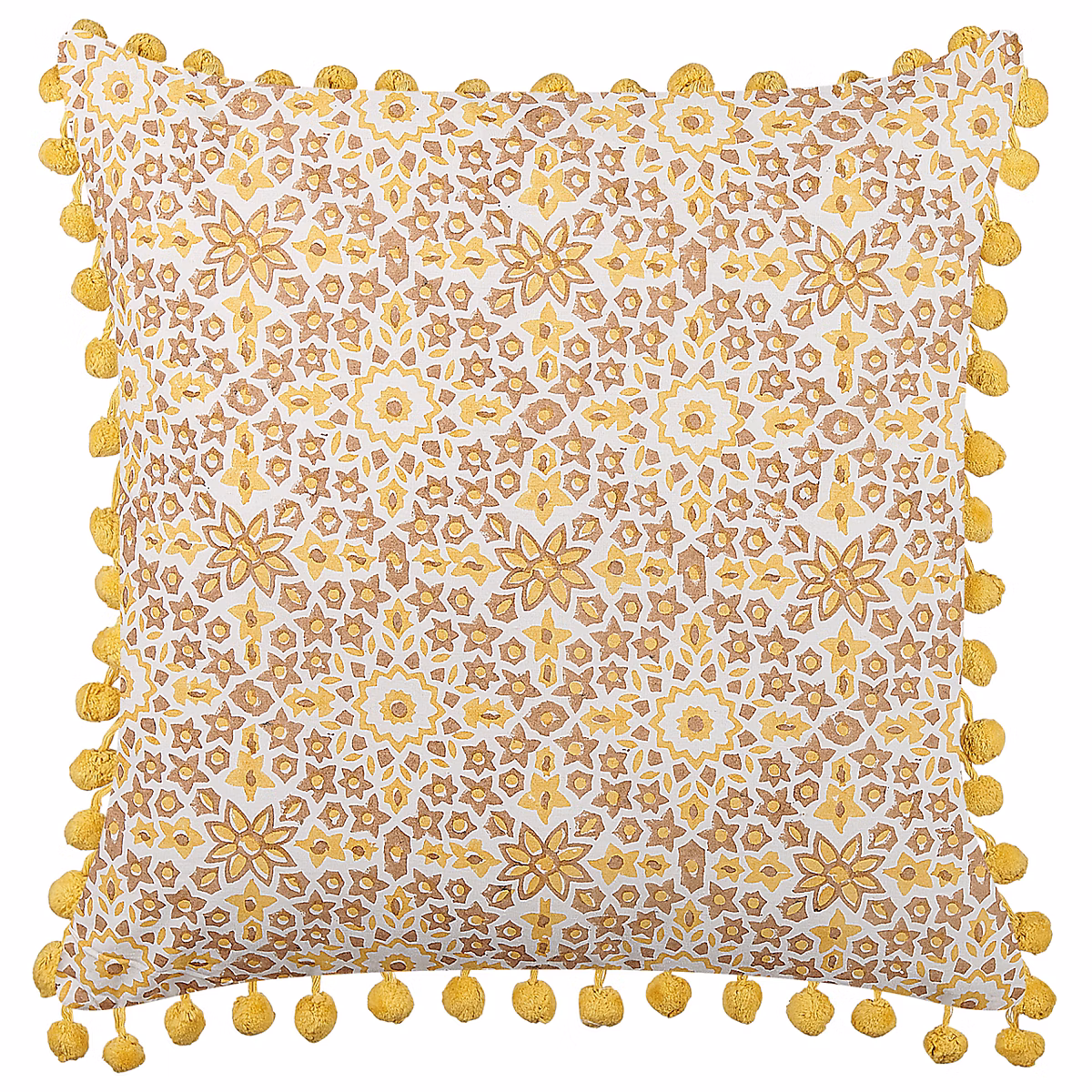 Coussin LYCROIS 45 × 45 cm Coton Jaune Motif floral